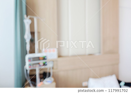 hospital room interior abstract blur for background 117991702