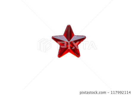 red star jewels sticker isolated on white background red star jewels sticker isolated on white background 117992114