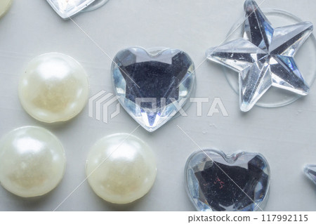 jewelry sticker decorated on white paper background 117992115