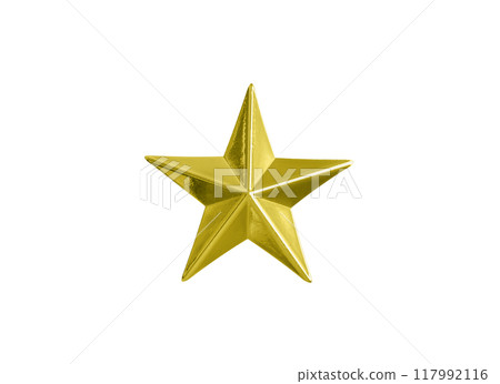 golden Christmas star jewels sticker isolated on white background 117992116