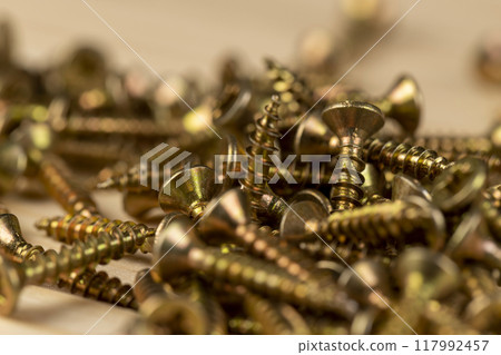 yellow metal self-tapping screws for fixing wooden boards and other wood products 117992457