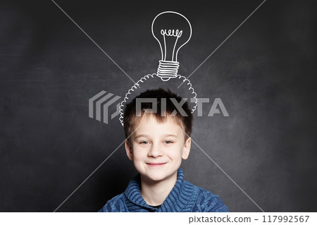 Smiling little boy at school 117992567