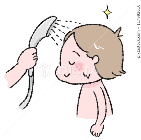 Children's shower illustration 117992610