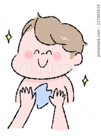 兒童護膚插畫 兒童護膚插畫 117992614