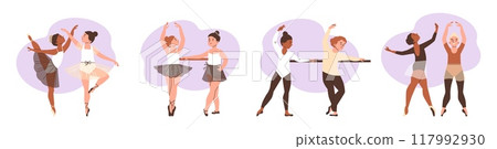 Children's ballet set. Boys and girls in dancing pairs. 117992930