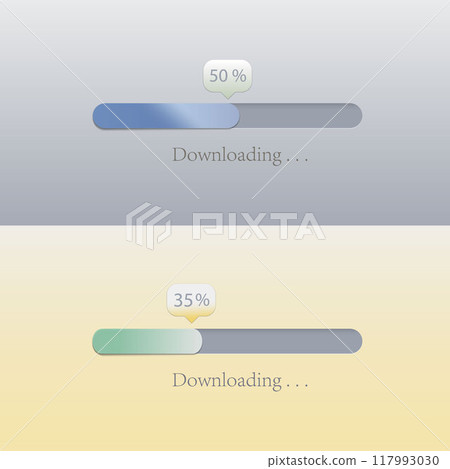 Vector Illustration Loading Bar Set. Modern Web Downloading Element Collection Vector Illustration Loading Bar Set. Modern Web Downloading Element Collection 117993030
