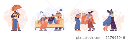 Acts of empathy and support vector set Acts of empathy and support vector set 117993046