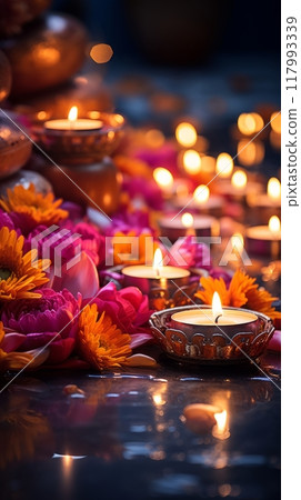 Happy Diwali, Hindu festival of lights Happy Diwali, Hindu festival of lights 117993339
