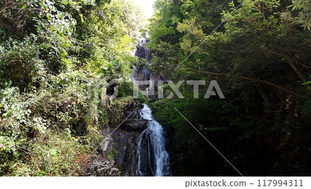 Japan's 100 Best Waterfalls_Scenic spot [Tokiwa Falls] Drone aerial photography SGT_No17 117994311