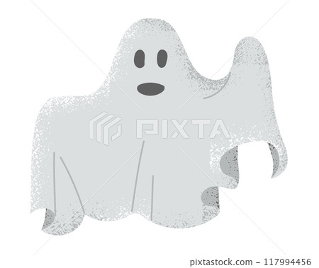 Hand drawn ghost with grunge texture 117994456