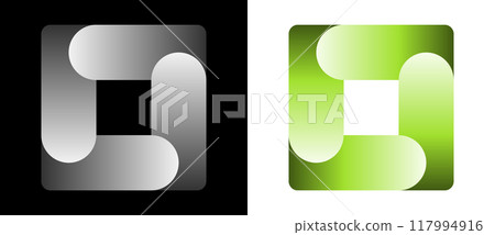 Abstract squares like eco concept logo or icon. Abstract spiral swirl dynamic optical illusion. Abstract squares like eco concept logo or icon. Abstract spiral swirl dynamic optical illusion. 117994916