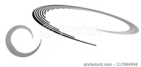 Spiral with black lines as dynamic abstract vector background or logo or icon. Abstract background with lines in circle. Artistic illustration with perspective on white background. Spiral with black lines as dynamic abstract vector background or logo or icon. Abstract background with lines in circle. Artistic illustration with perspective on white background. 117994998
