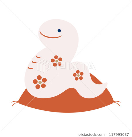Illustration of a snake (year of the snake) figurine 117995087