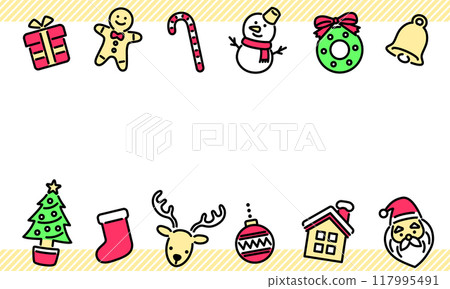 Simple and pop vector frame of Christmas materials and ornaments 117995491