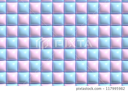 Blue and pink three-dimensional tile-like background illustration 117995982