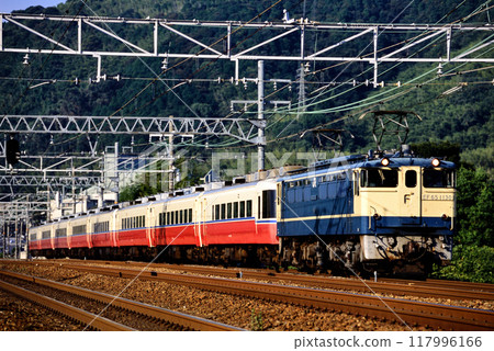 2006 - EF651130 Rapid Moonlight Kyushu train running on the Tokaido Line 117996166