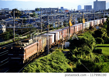 EF81118 container freight train running on the Tokaido Line in 2006 EF81118 container freight train running on the Tokaido Line in 2006 117996190