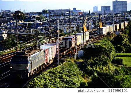 EF6639 container freight train running on the Tokaido Line in 2006 117996191