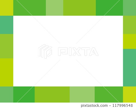 Frame Geometric Pattern White Space Green 117996548