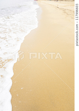 Waves to beat on the sandy beach 117996603