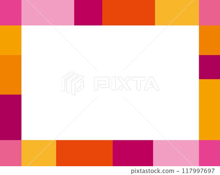 框架幾何圖案白色空間粉紅色橙色 117997697