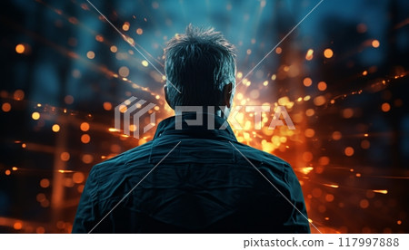 Man thinking and brainstorming with copy space for text, creative business concept 117997888