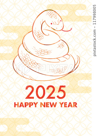 2025 Year of the Snake New Year's card design template 2025 Year of the Snake New Year's card design template 117998005