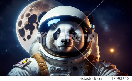 Panda goes into space in a spacesuit 117998240