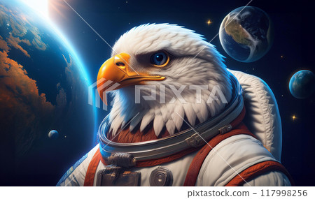 Bald Eagle in spacesuit goes into space 117998256