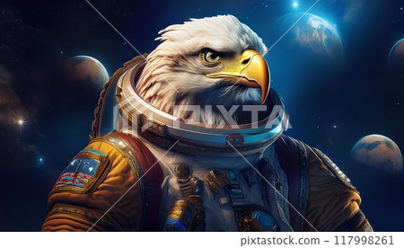 一隻穿著太空衣的禿鷹飛向太空 一隻穿著太空衣的禿鷹飛向太空 117998261