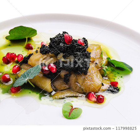 Gourmet smoked salmon with caviar and pomegranate Gourmet smoked salmon with caviar and pomegranate 117998825