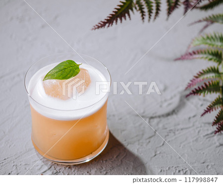 Refreshing orange cocktail with mint garnish Refreshing orange cocktail with mint garnish 117998847