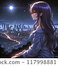漂浮在夜空中的女人 117998881