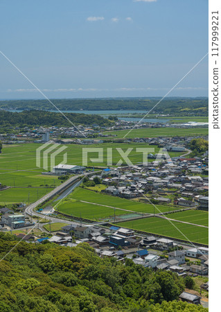 View from the top of Otoriiwa Rock in Isobe-cho, Shima City, Mie Prefecture, Japan 117999221