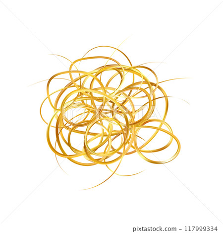 Golden doodle abstract line. Hand drawn curly swishes Golden doodle abstract line. Hand drawn curly swishes 117999334