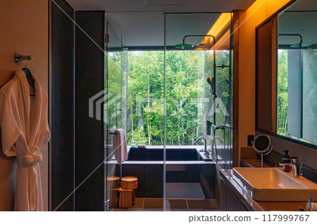 A guest room bathtub at Higashiyama Niseko Village, a luxury resort hotel in Niseko, Hokkaido, a Ritz-Carlton Reserve 117999767