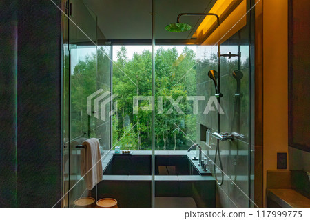 A guest room bathtub at Higashiyama Niseko Village, a luxury resort hotel in Niseko, Hokkaido, a Ritz-Carlton Reserve 117999775