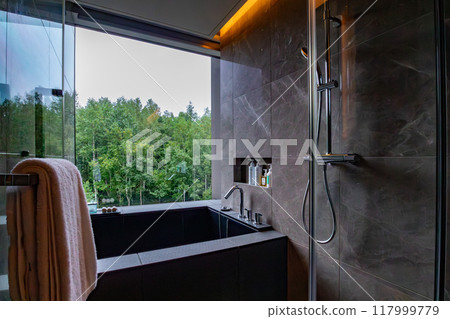 A guest room bathtub at Higashiyama Niseko Village, a luxury resort hotel in Niseko, Hokkaido, a Ritz-Carlton Reserve A guest room bathtub at Higashiyama Niseko Village, a luxury resort hotel in Niseko, Hokkaido, a Ritz-Carlton Reserve 117999779