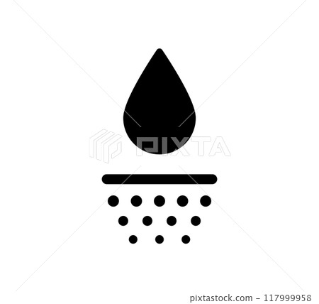Water absorbent icon. Skin deep hydration symbol. Face care effect. Moisturizing skin icon. Water drop absorb sign. Vector illustration isolated on white background Water absorbent icon. Skin deep hydration symbol. Face care effect. Moisturizing skin icon. Water drop absorb sign. Vector illustration isolated on white background 117999958