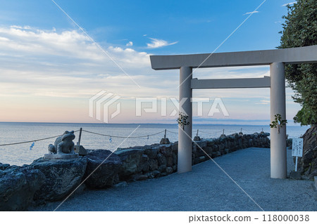 日本三重縣伊勢市二見浦二見興玉神社第一鳥居 日本三重縣伊勢市二見浦二見興玉神社第一鳥居 118000038