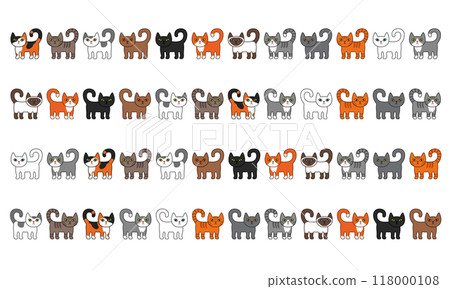 Seamless different cats border. 118000108