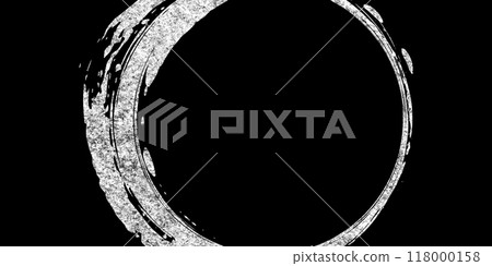 Illustration material of a silver-style Japanese-style circle on a black background 118000158