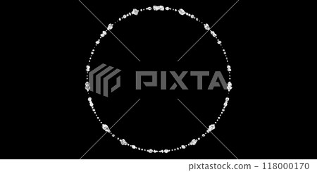 黑色背景上閃閃發光的銀色風格插畫素材 118000170