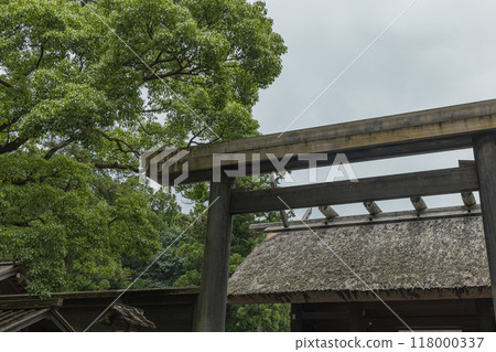 Toyouke Daijingu, the main shrine of the Geku (Outer Shrine) of Ise Grand Shrine in Ise City, Mie Prefecture, Japan 118000337