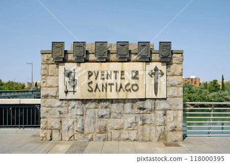Puente de Santiago sign in Zaragoza, Spain Puente de Santiago sign in Zaragoza, Spain 118000395