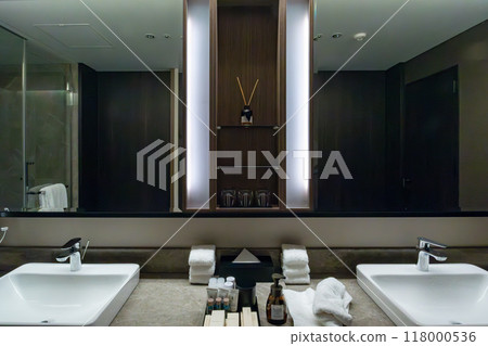 A washroom at the Ritz-Carlton Reserve, Higashiyama Niseko Village, a luxury resort hotel in Niseko, Hokkaido 118000536