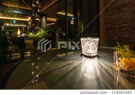 Lobby lounge at night at the Ritz-Carlton Reserve, Higashiyama Niseko Village, a resort hotel in Niseko, Hokkaido Lobby lounge at night at the Ritz-Carlton Reserve, Higashiyama Niseko Village, a resort hotel in Niseko, Hokkaido 118001483