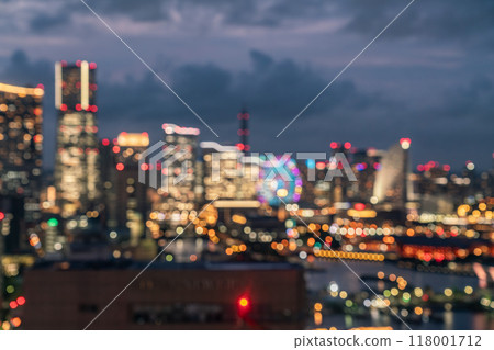 [Kanagawa Prefecture] Yokohama Bay Area night view, out of focus 118001712