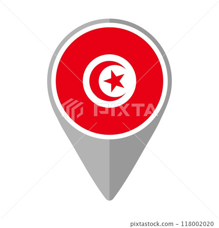 Tunisia Flag on Location Pin	 118002020