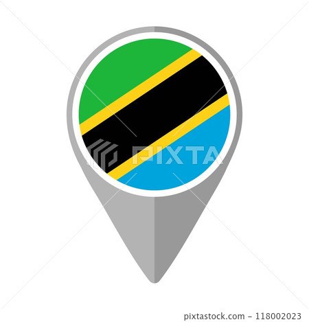 Tanzania Flag on Location Pin 118002023